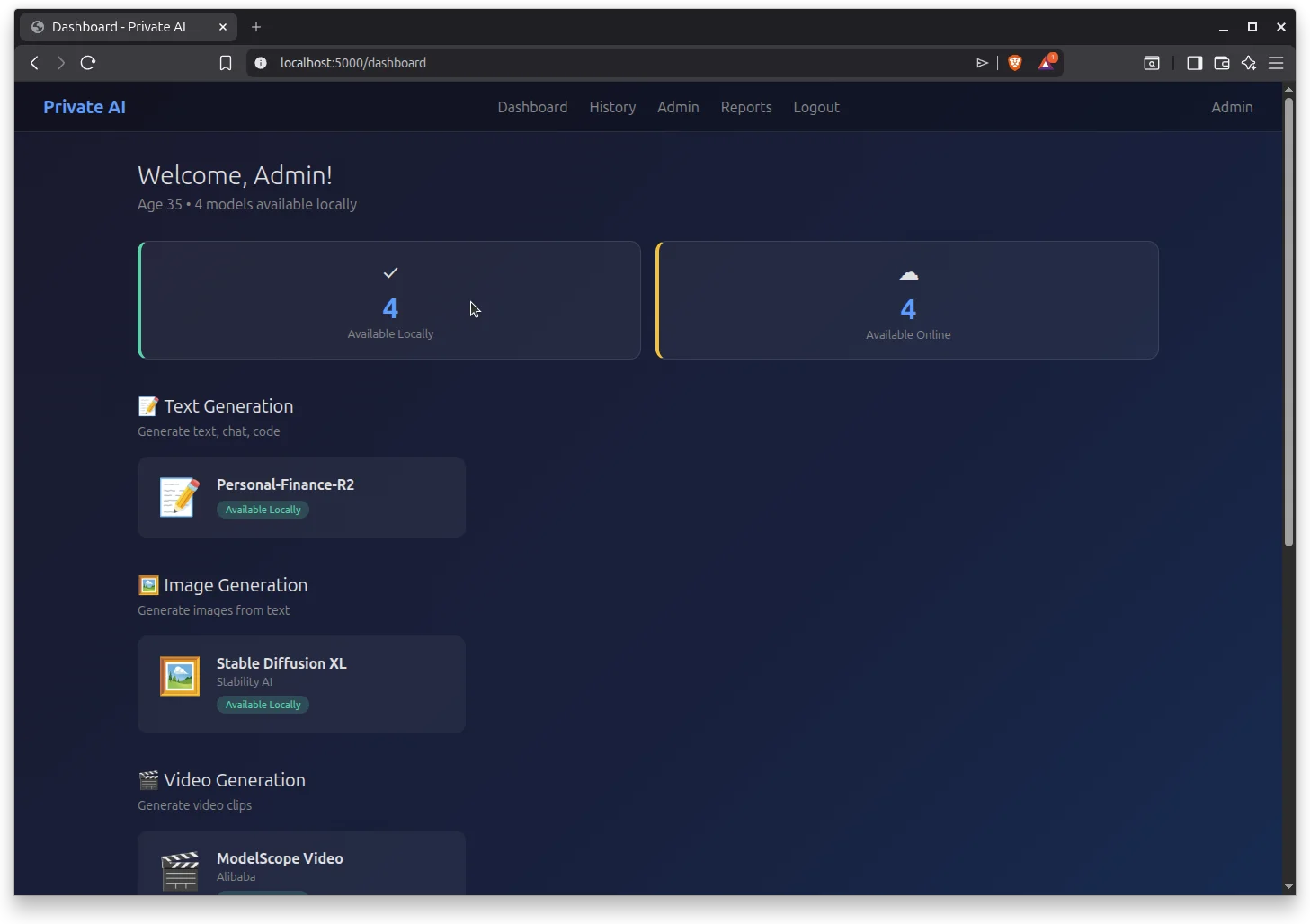 RunPrivate.ai Dashboard